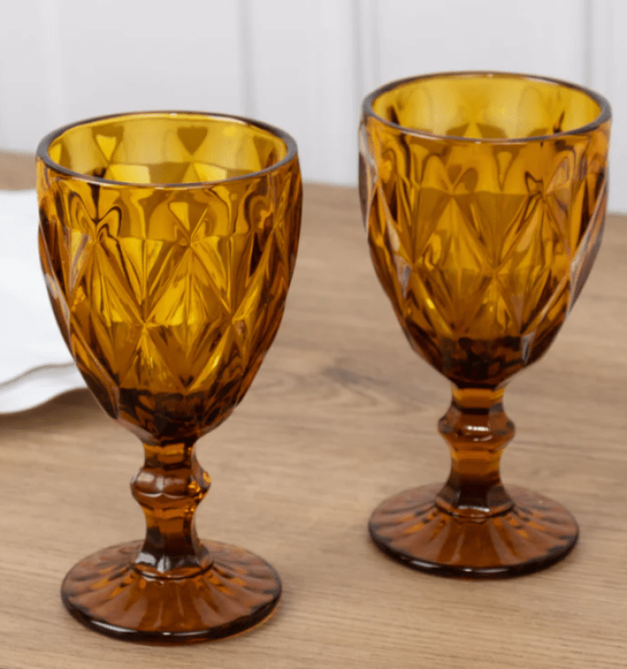 Amber Gold Water Goblets