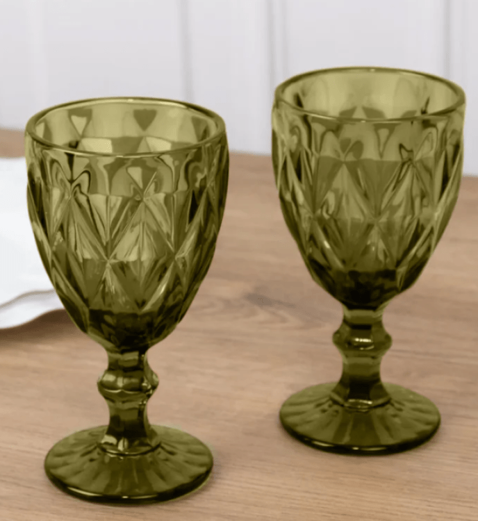 Dusty Sage Green Water Goblet